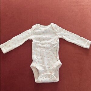 Carter's White and Pink Floral Bodysuit